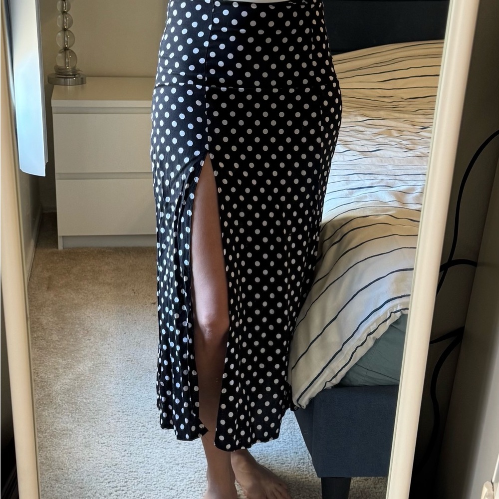 Polka Dot Black and White Women's Skirt